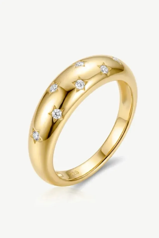 MUCHV Star Dome anello cupola moissanite oro M