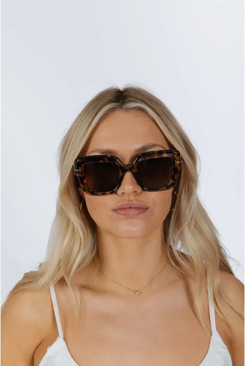 SVNX Bold Square occhiali da sole leopardo marrone