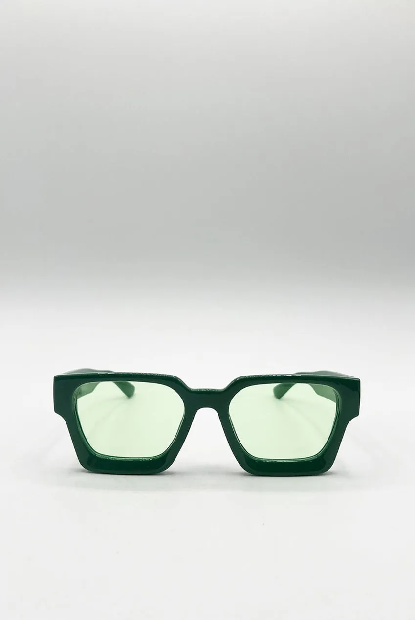 SVNX Square Retro occhiali da sole verde menta taglia unica