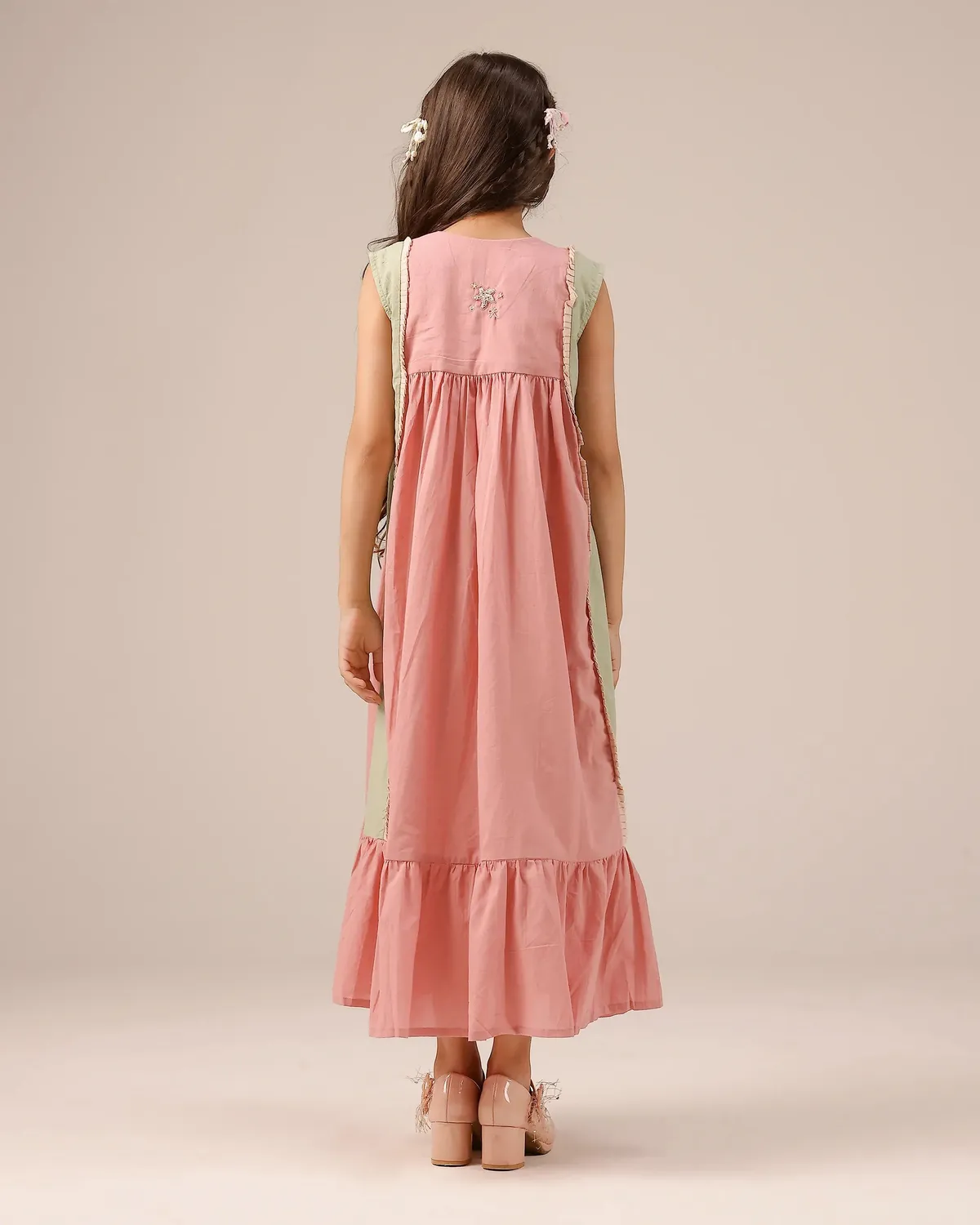 Our Dve Merry Berry Dress abito bambina rosa verde