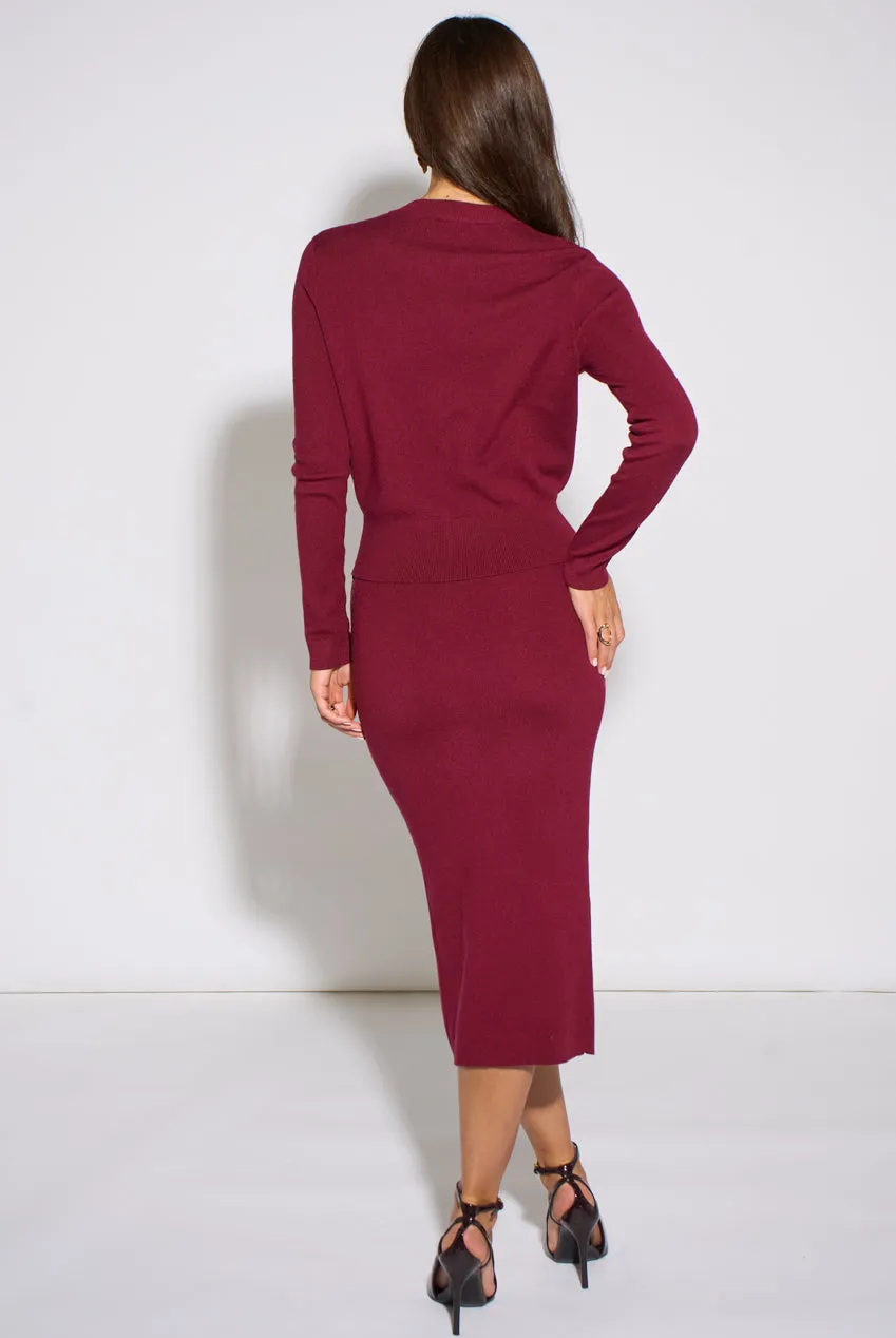 Gini London Mulberry Gold Button gonna midi berry bottoni oro