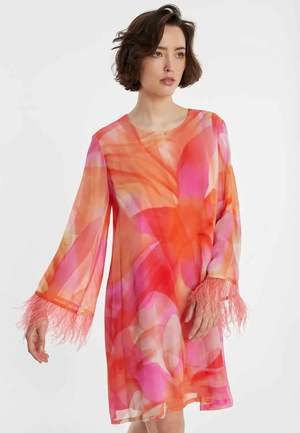 Ana Alcazar Zelmia abito tunica chiffon floreale