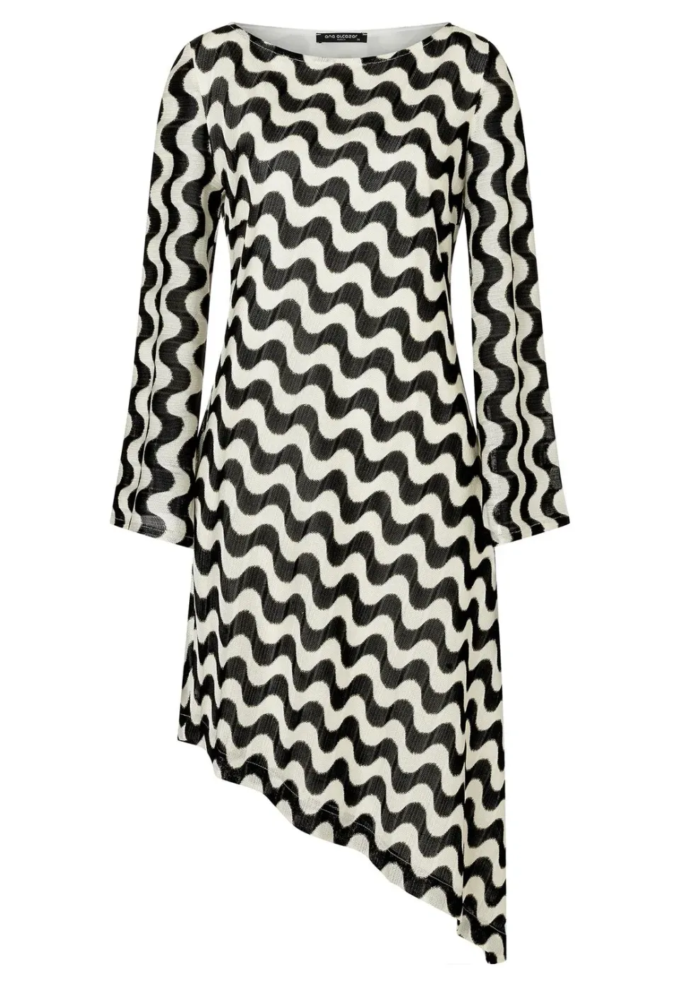 Ana Alcazar Zora abito in maglia asimmetrico midi bianco nero