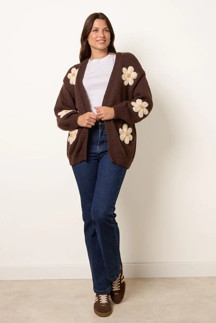 Blue Vanilla Daisy Cardigan Marrone Cioccolato