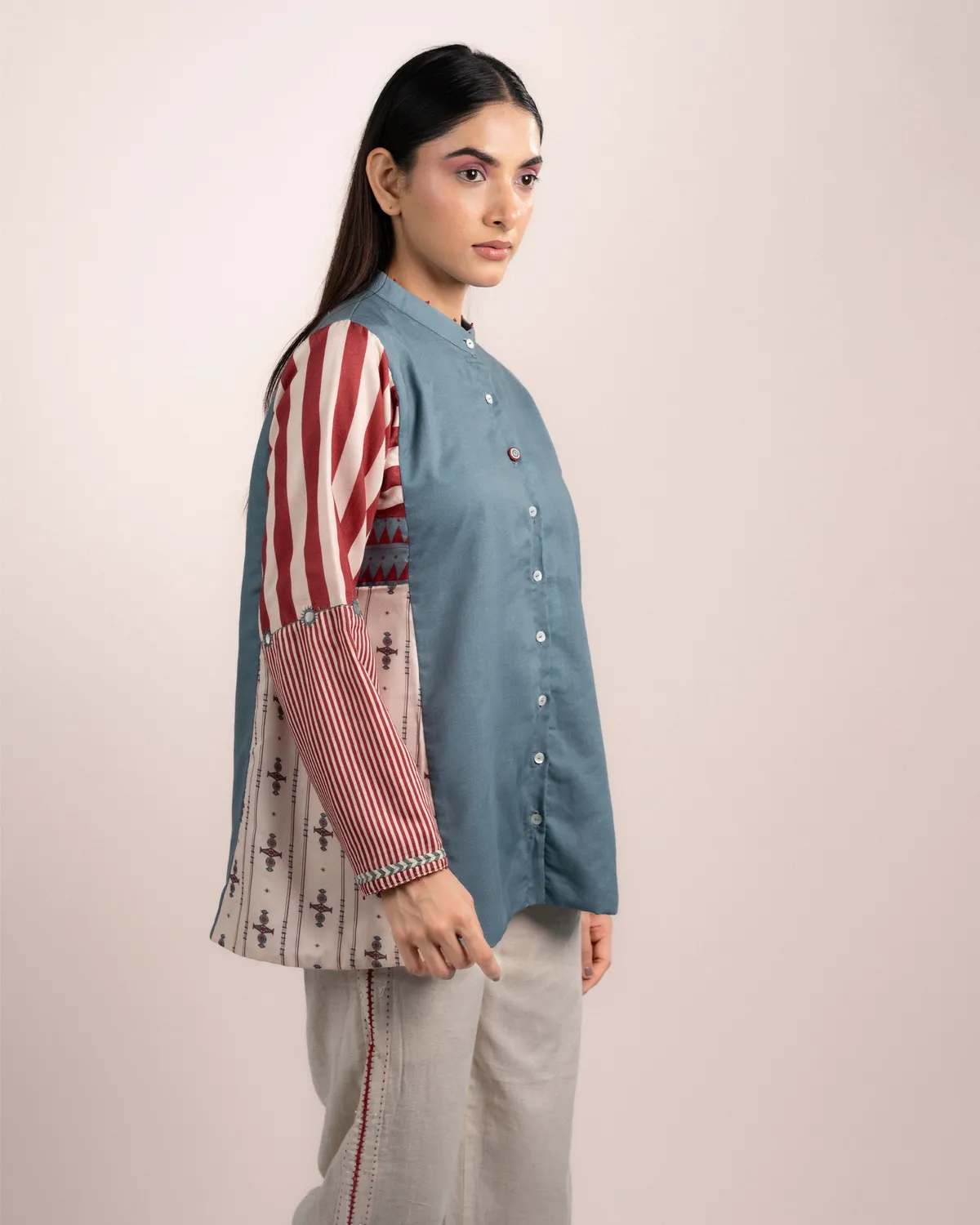 Our Dve Lyra camicia blu modal regular fit