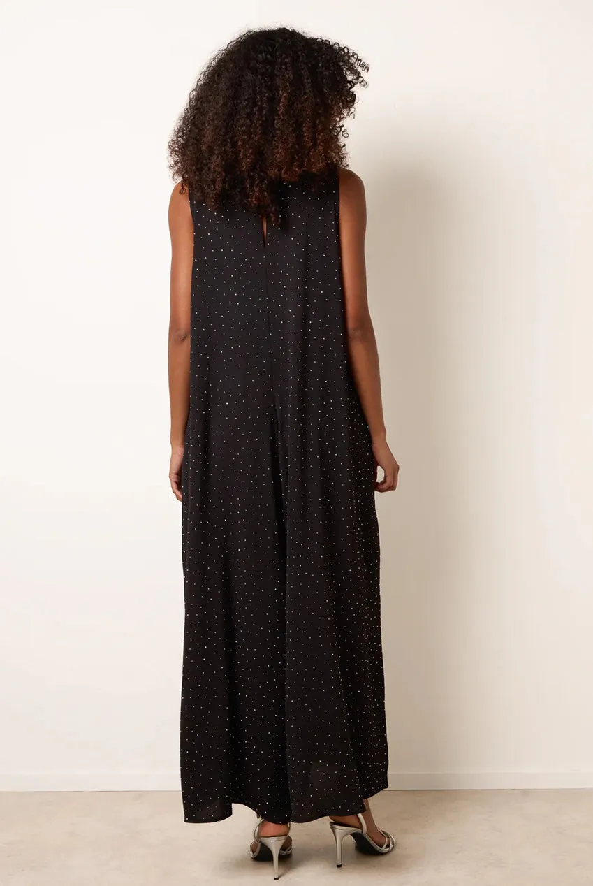 Blue Vanilla Pleat Front Diamante tuta Nero S/M sera