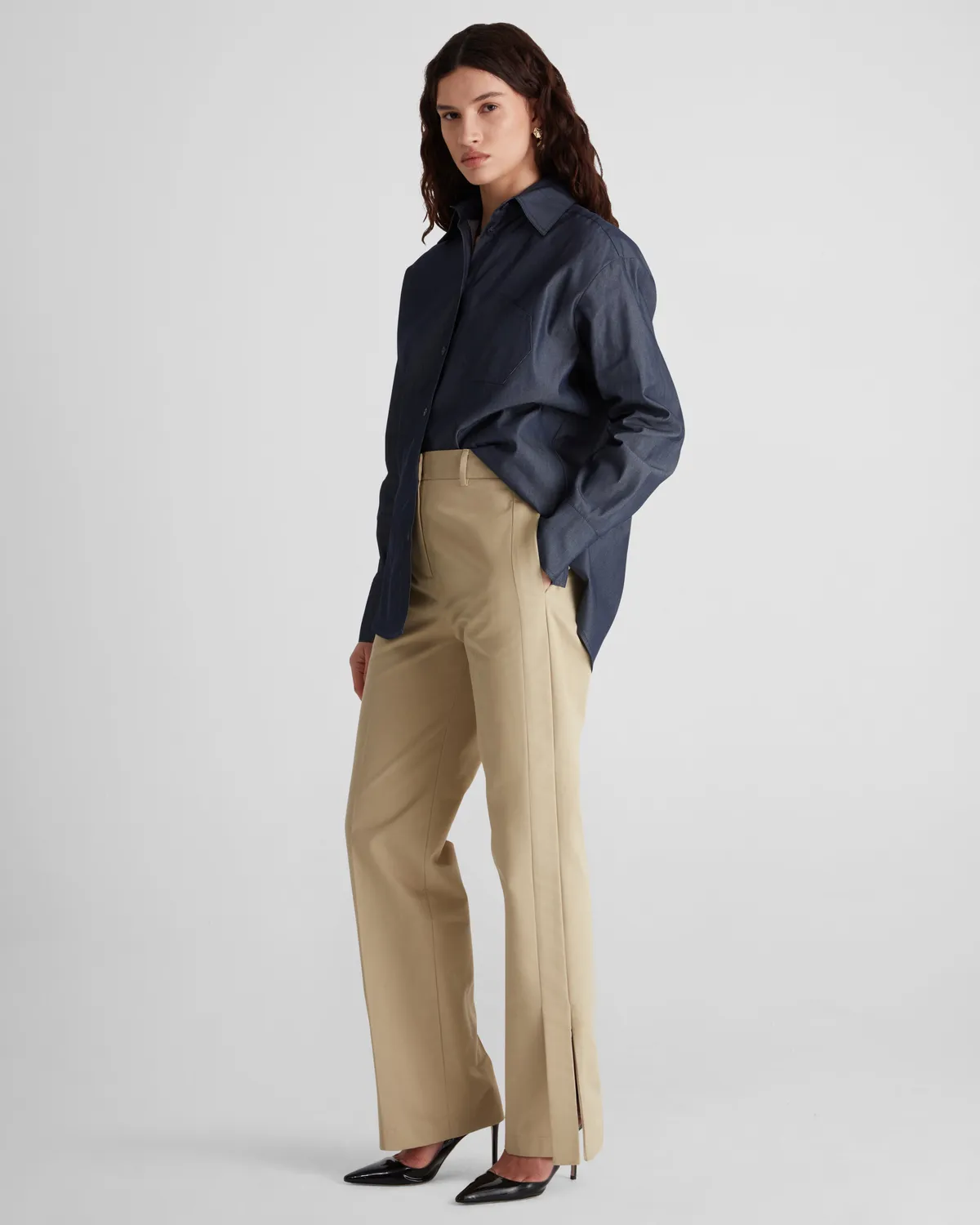 Violante Nessi Violi camicia blu chambray cotone