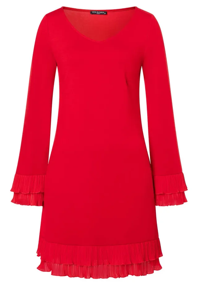 Ana Alcazar Sipoly abito rosso scollo a V