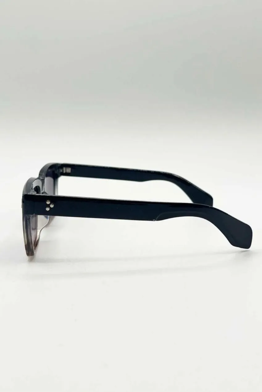 SVNX Square occhiali da sole neri leopardati UV400