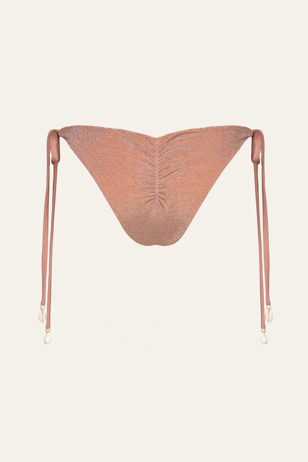 Johanna Ortiz Sagrado slip bikini pesca lurex con laccetti