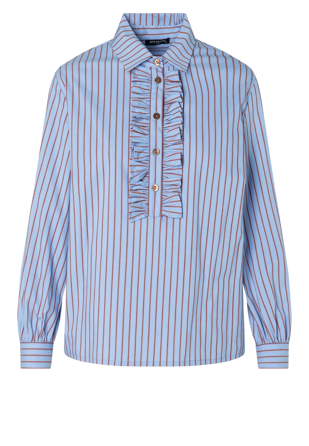 Ana Alcazar Evamoris camicia azzurra cotone a righe