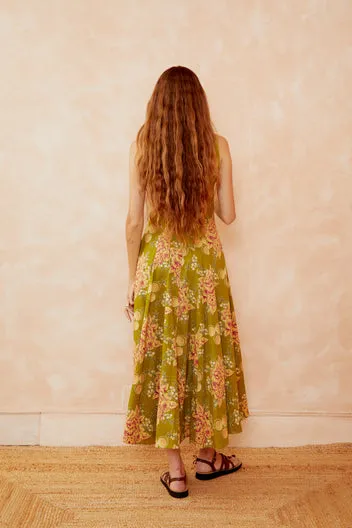 Dahlia Audrey Dress Lime abito corsetto verde