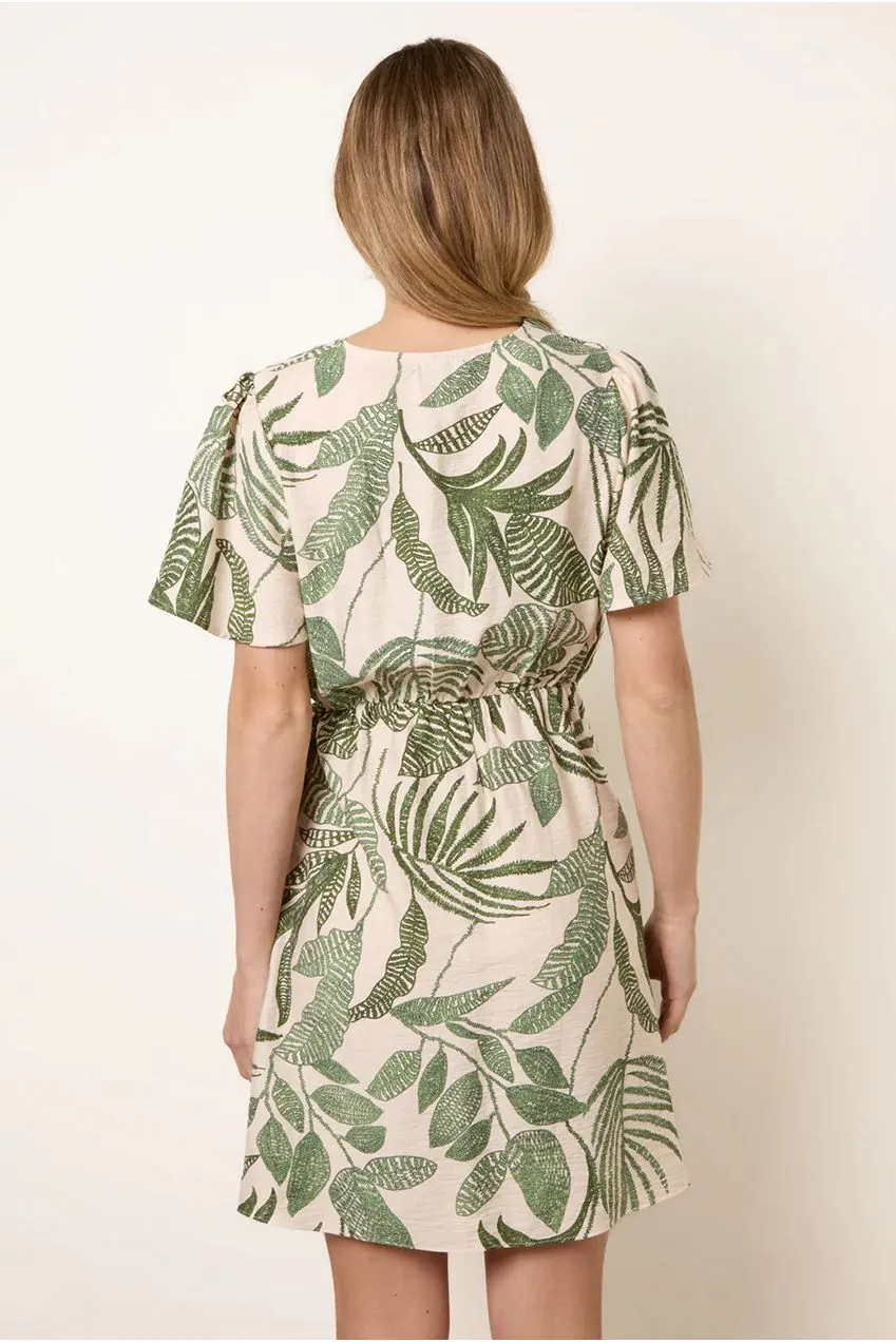 Blue Vanilla Wrap Sarong abito mini verde tropicale
