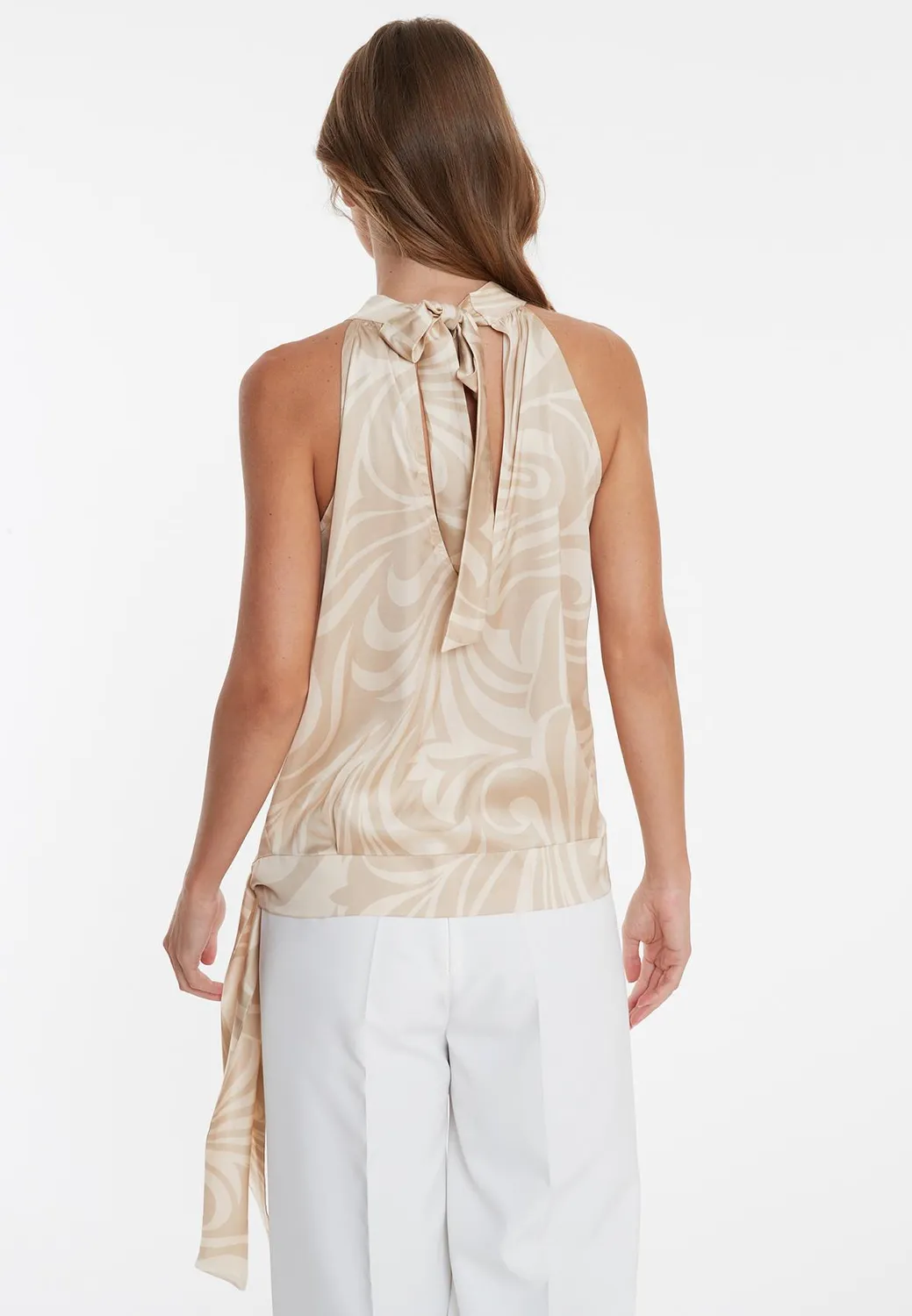 Ana Alcazar Wapara top raso beige halter