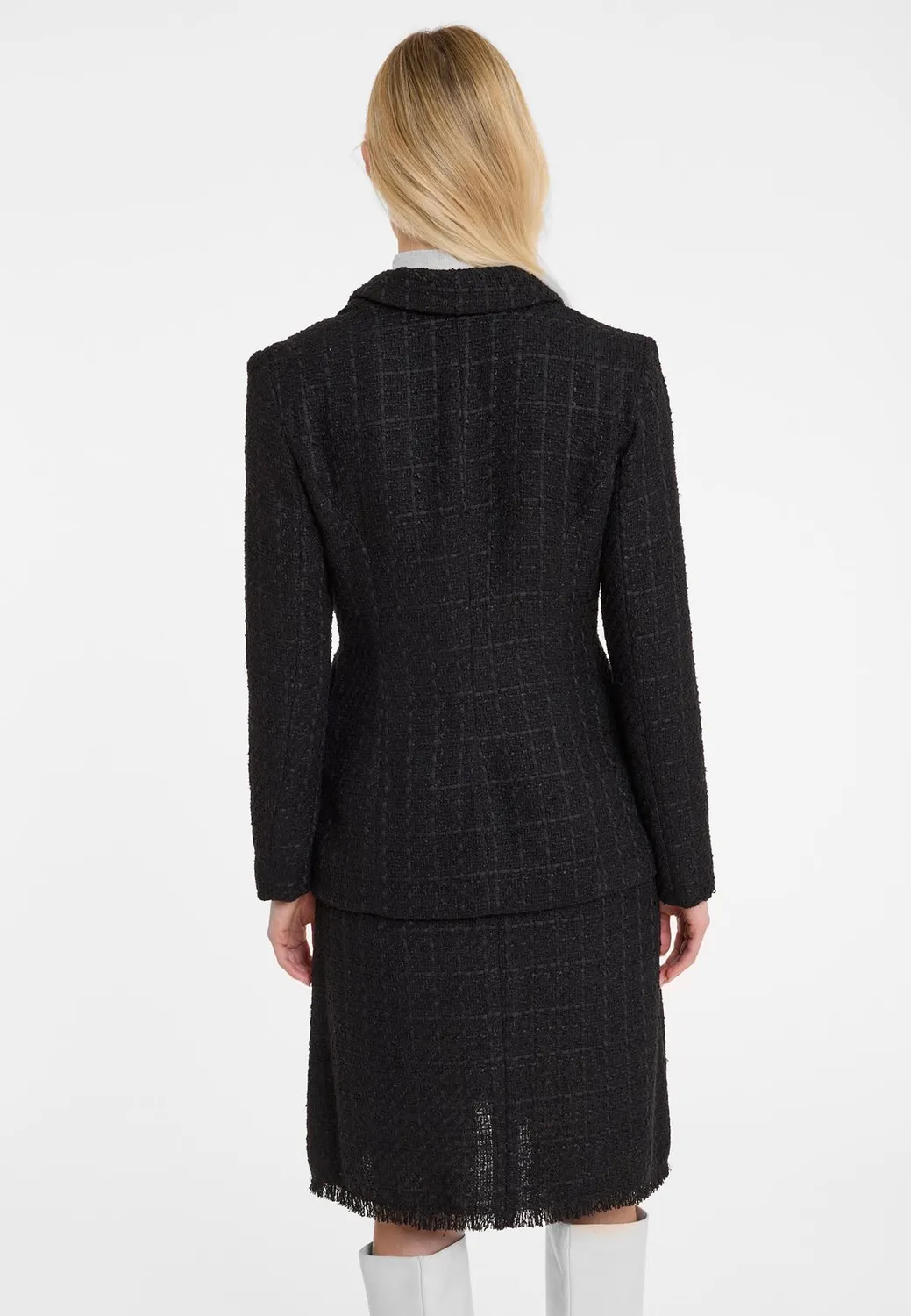 Ana Alcazar Abela blazer bouclé nero doppiopetto