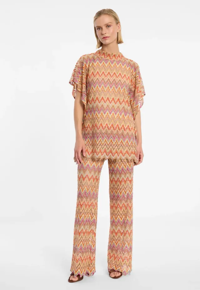 Ana Alcazar Dunia top maglia arancione collo alto
