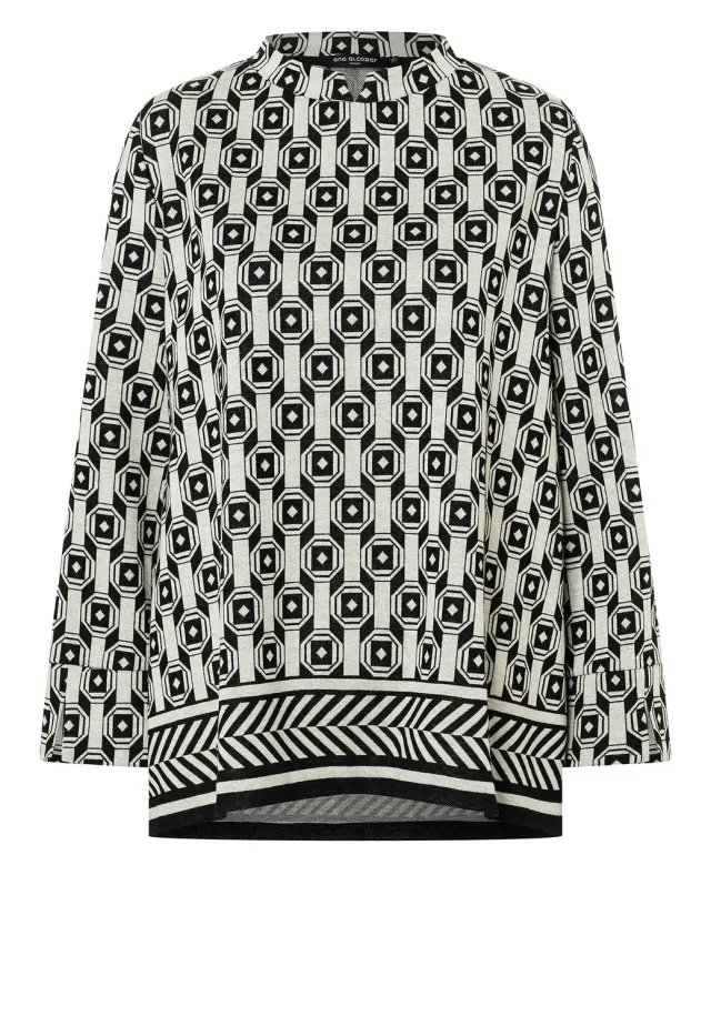 Ana Alcazar Heryle top fantasia bianco nero