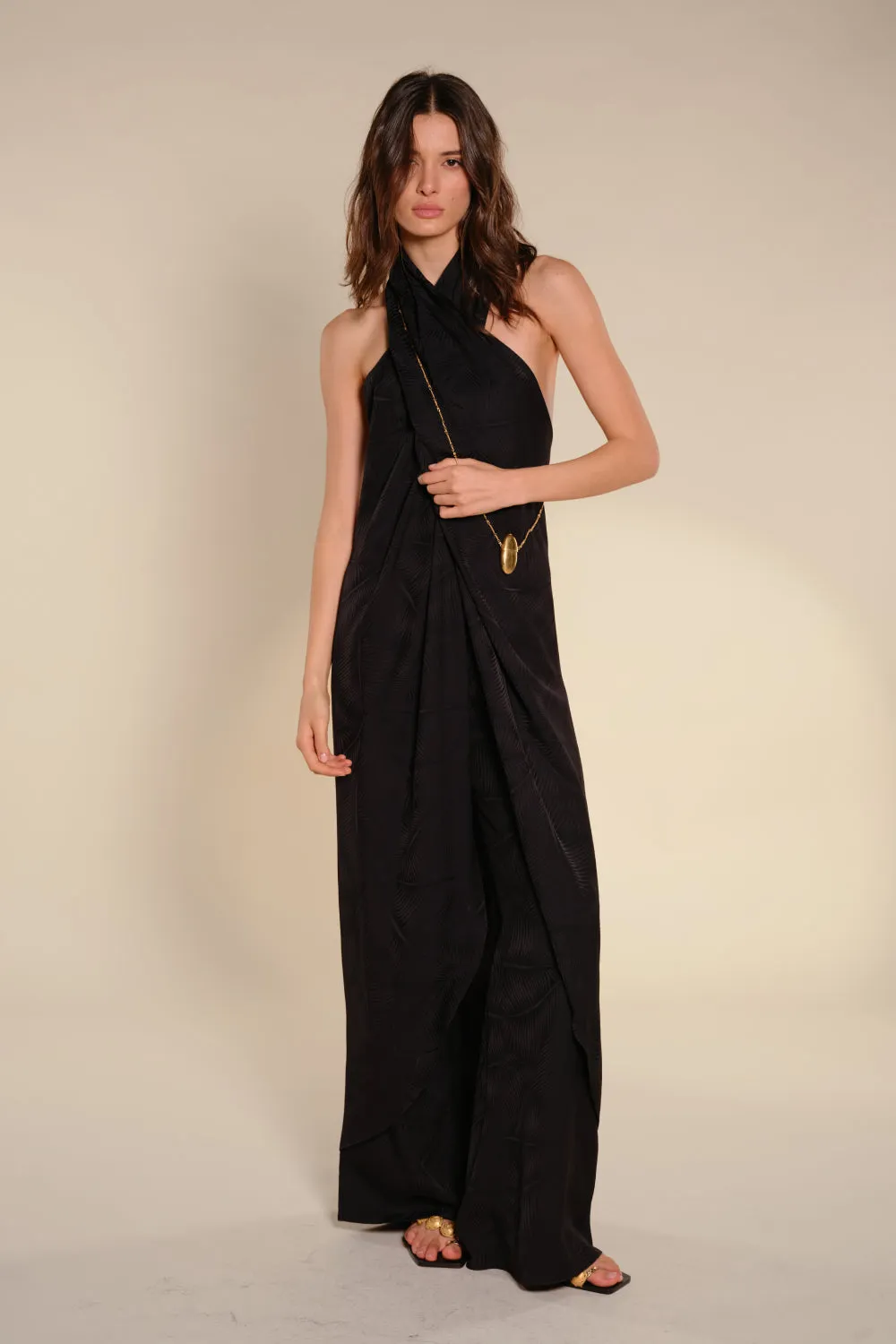 Johanna Ortiz Laidback Energy pantaloni palazzo neri viscosa