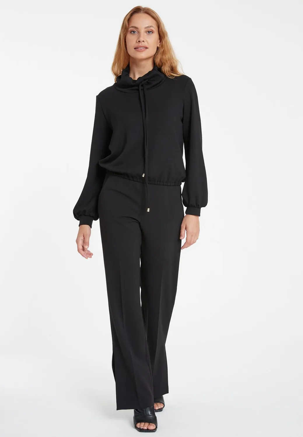 Ana Alcazar Selly top collo alto nero jersey