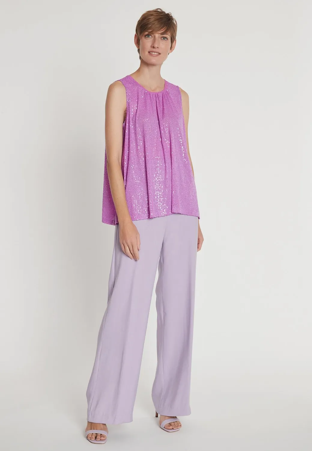 Ana Alcazar Labesi top paillettes senza maniche
