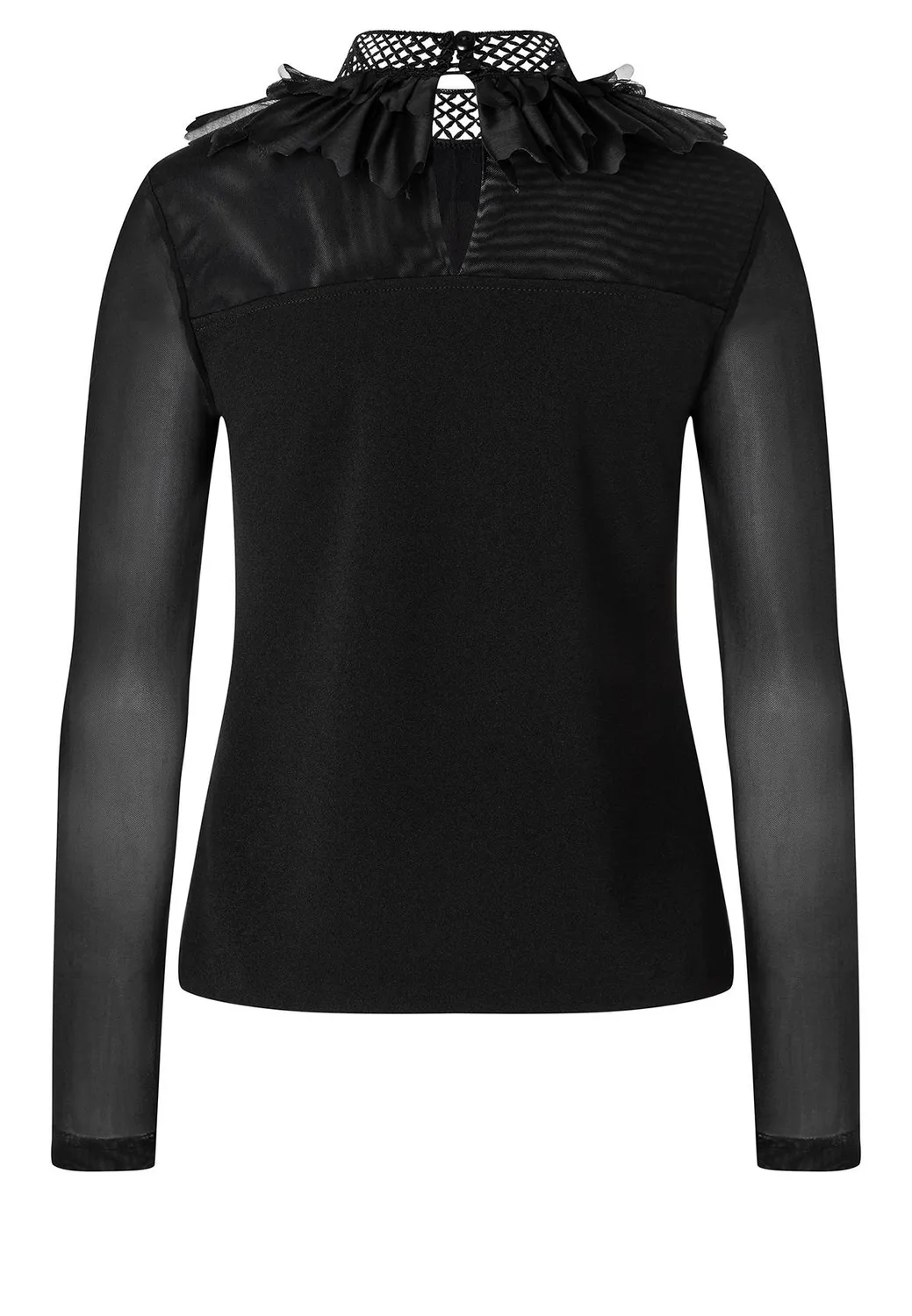 Ana Alcazar Afoly top nero collo rouches