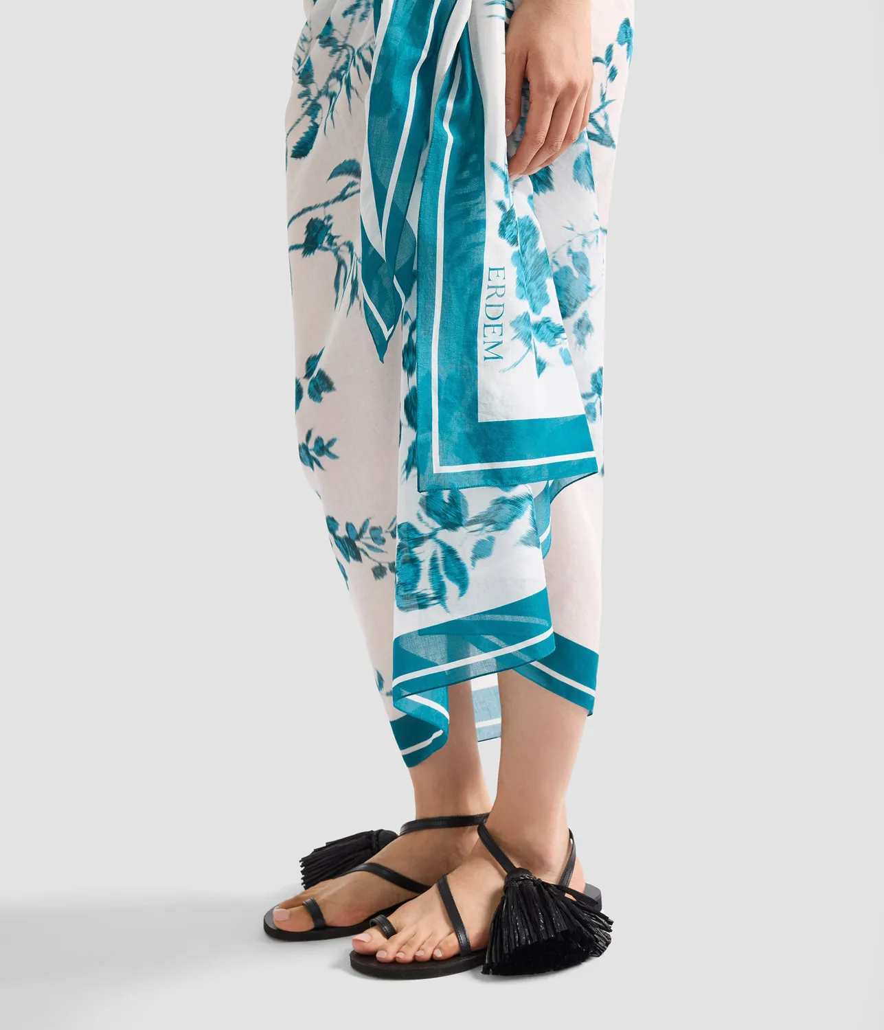 Erdem Botanical Print pareo bianco fantasia