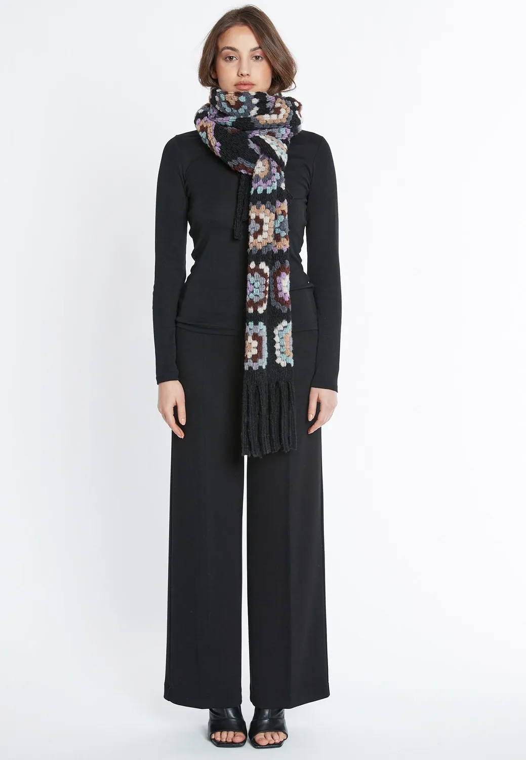 Ana Alcazar Sabata sciarpa lana patchwork