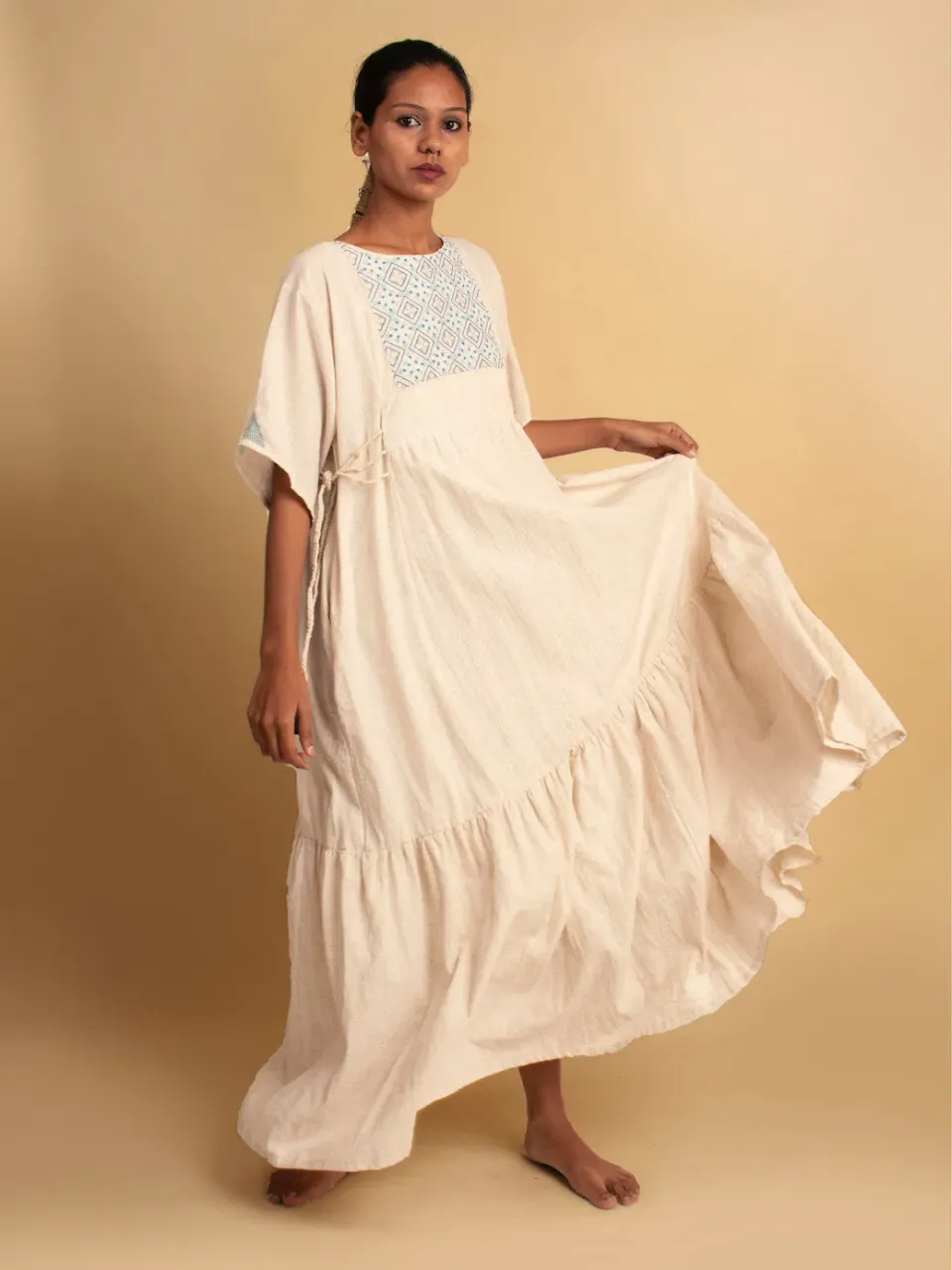 Our Dve Kaira abito lungo beige cotone