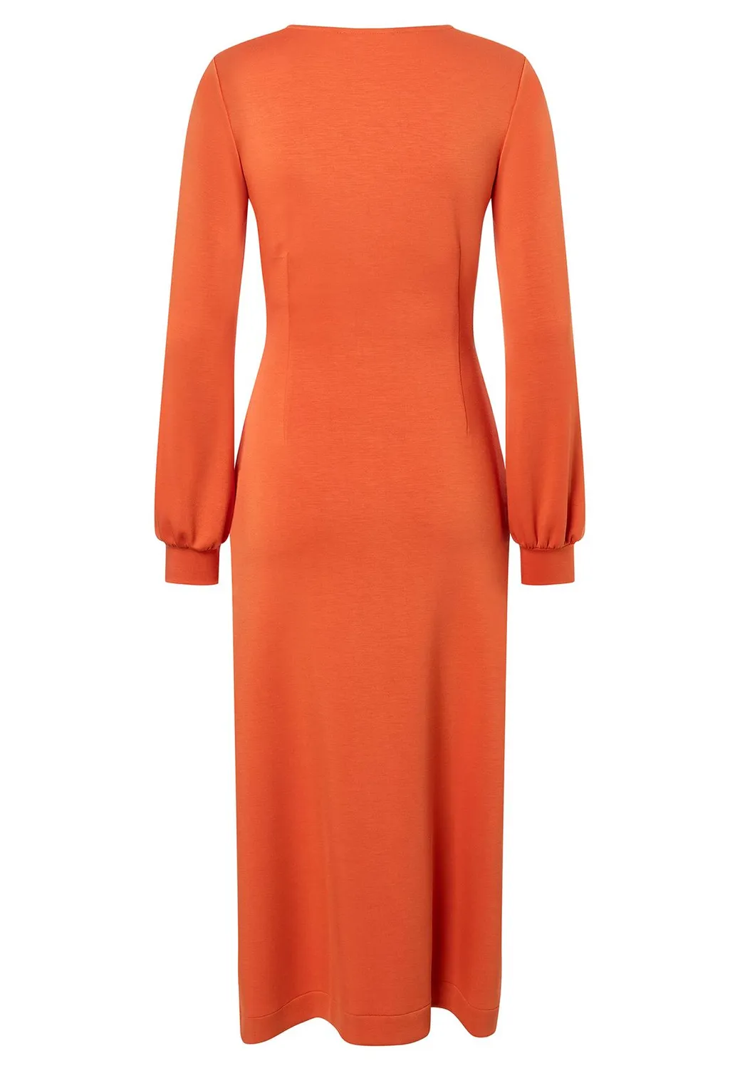 Ana Alcazar Sedona abito midi jersey arancione scollo V