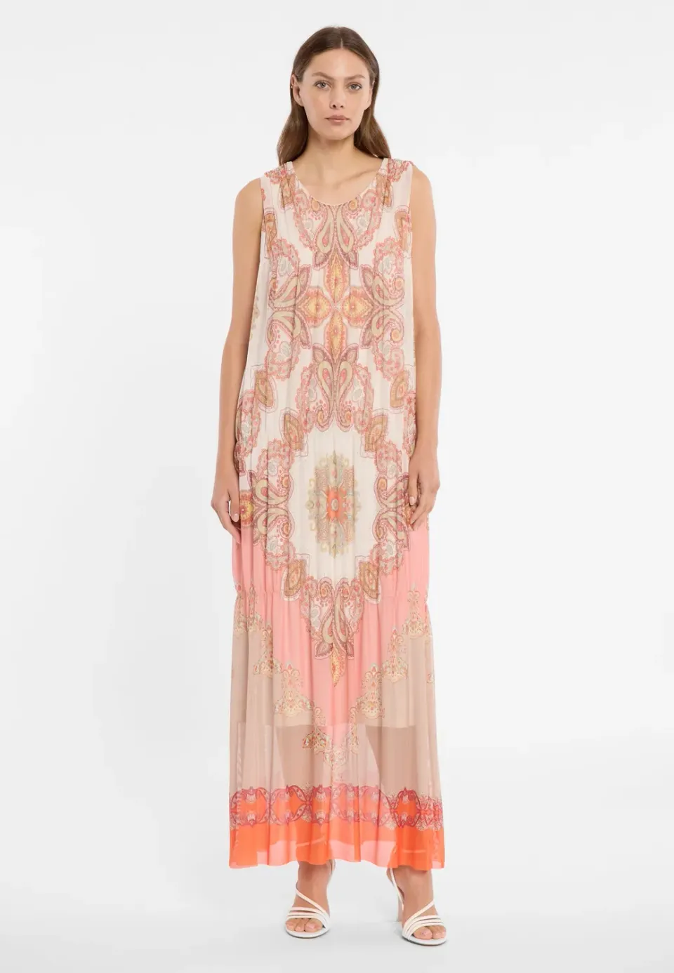 Ana Alcazar Dorivar abito lungo paisley pastello