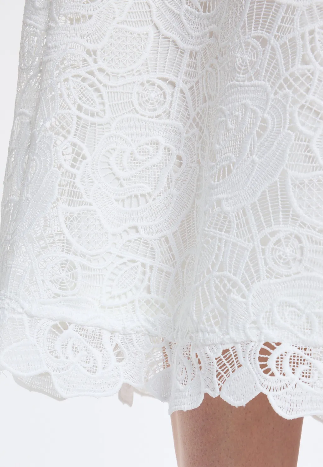 Ana Alcazar Dorry gonna midi pizzo bianca