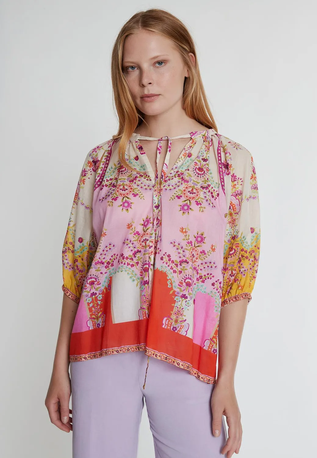 Ana Alcazar Kajos blusa fiori maniche 3/4
