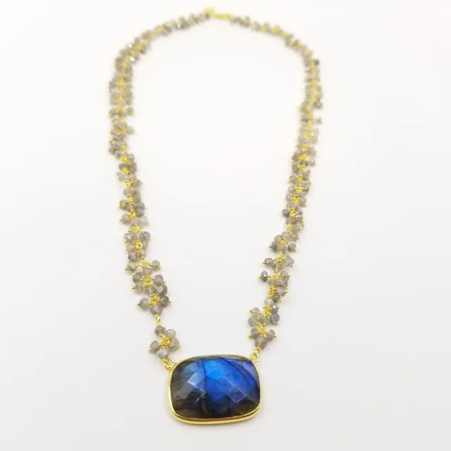 Our Dve Noor Labradorite collana oro labradorite taglia unica