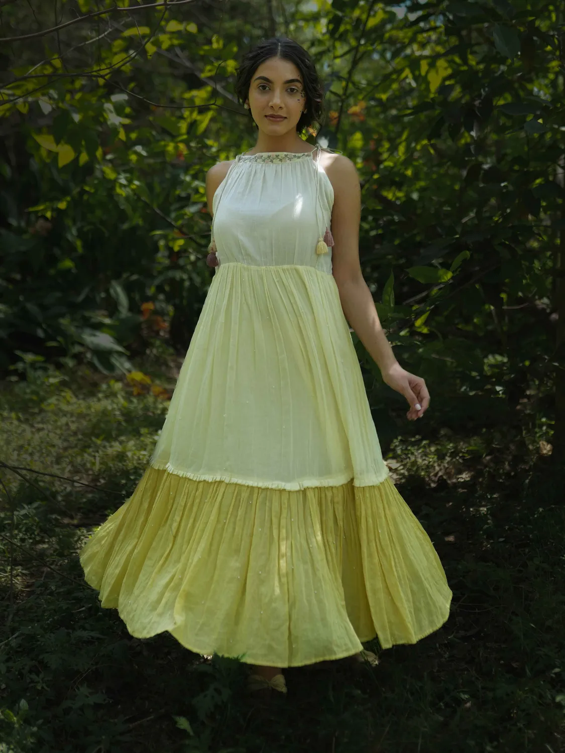 Our Dve Rabia Set completo abito e giacca giallo