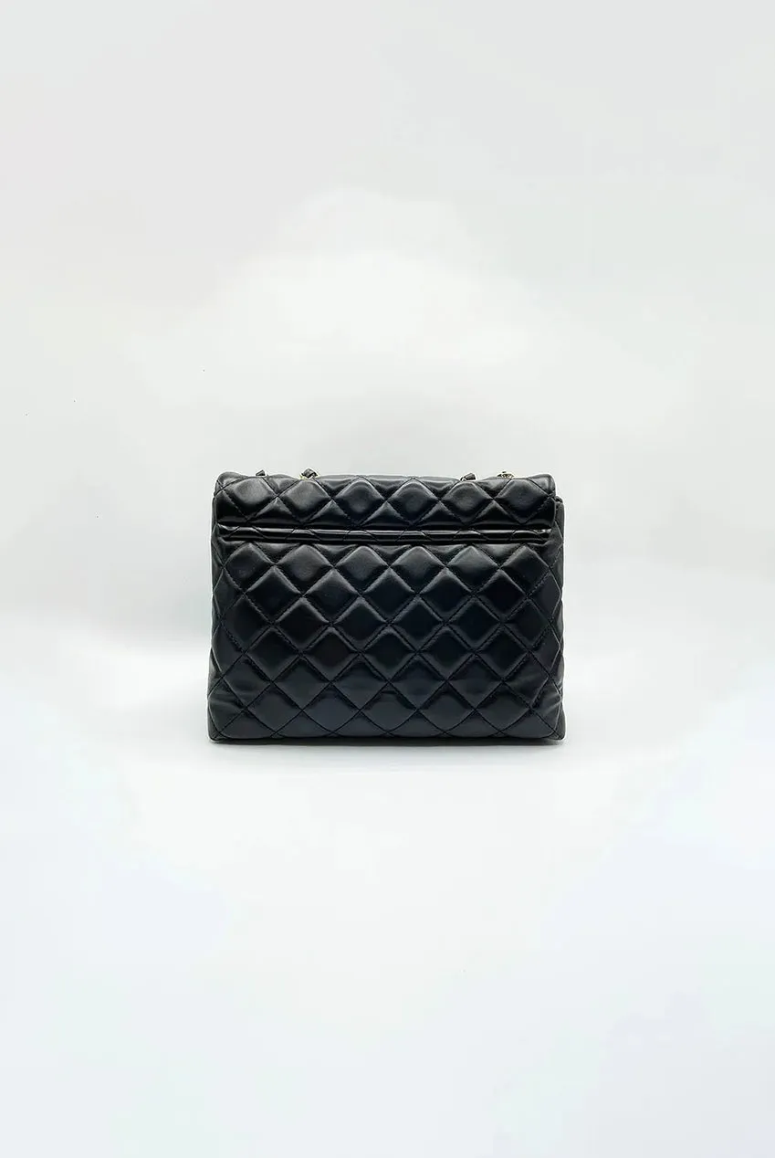 SVNX Quilted borsa spalla nera tracolla catena