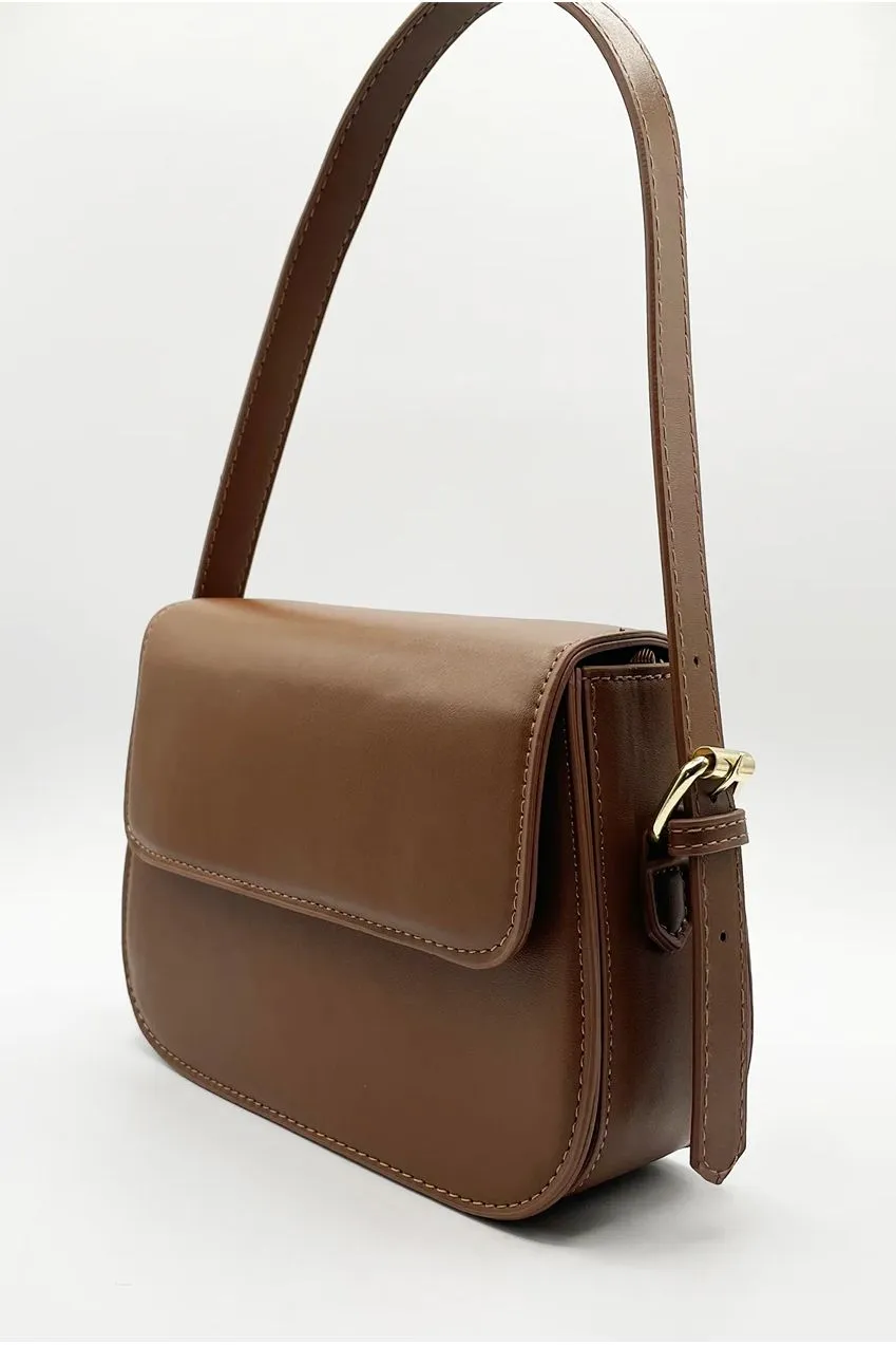 SVNX Rounded borsa cross body marrone 22 cm