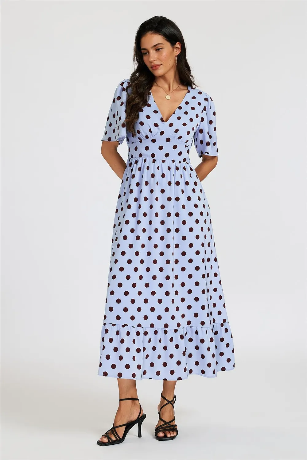 FS Collection pois abito midi scollo V blu