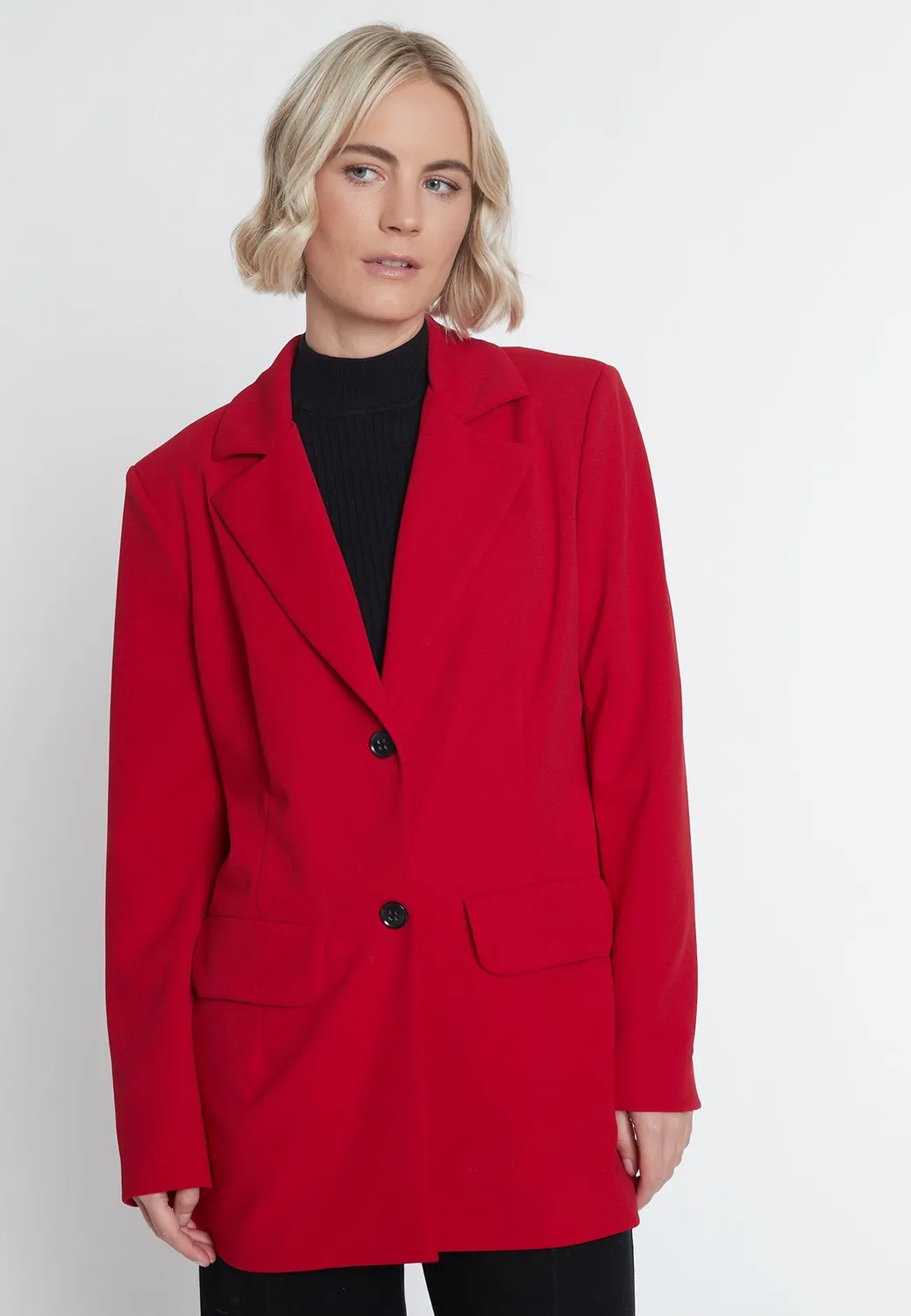 Ana Alcazar Mebany blazer oversize rosso tasche larghe