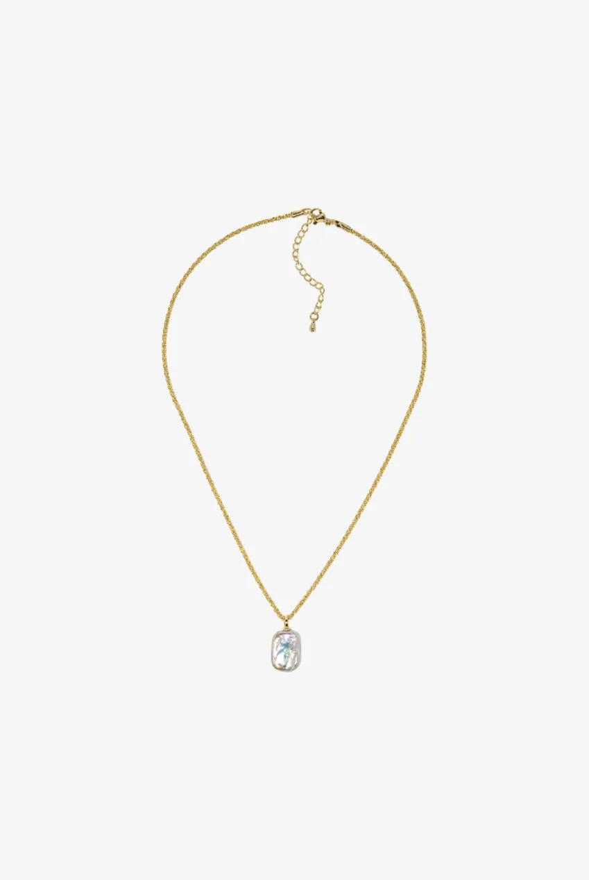 Uchi & Soto Shinju Gold Square collana oro perla quadrata