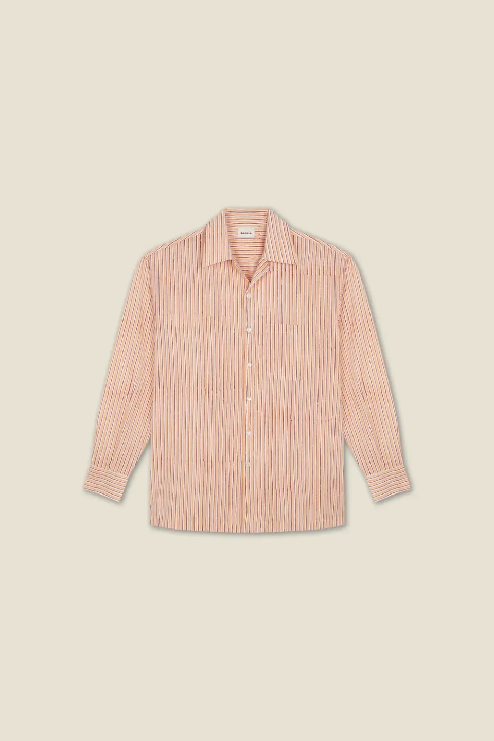 Dahlia Harry camicia unisex righe arancioni cotone