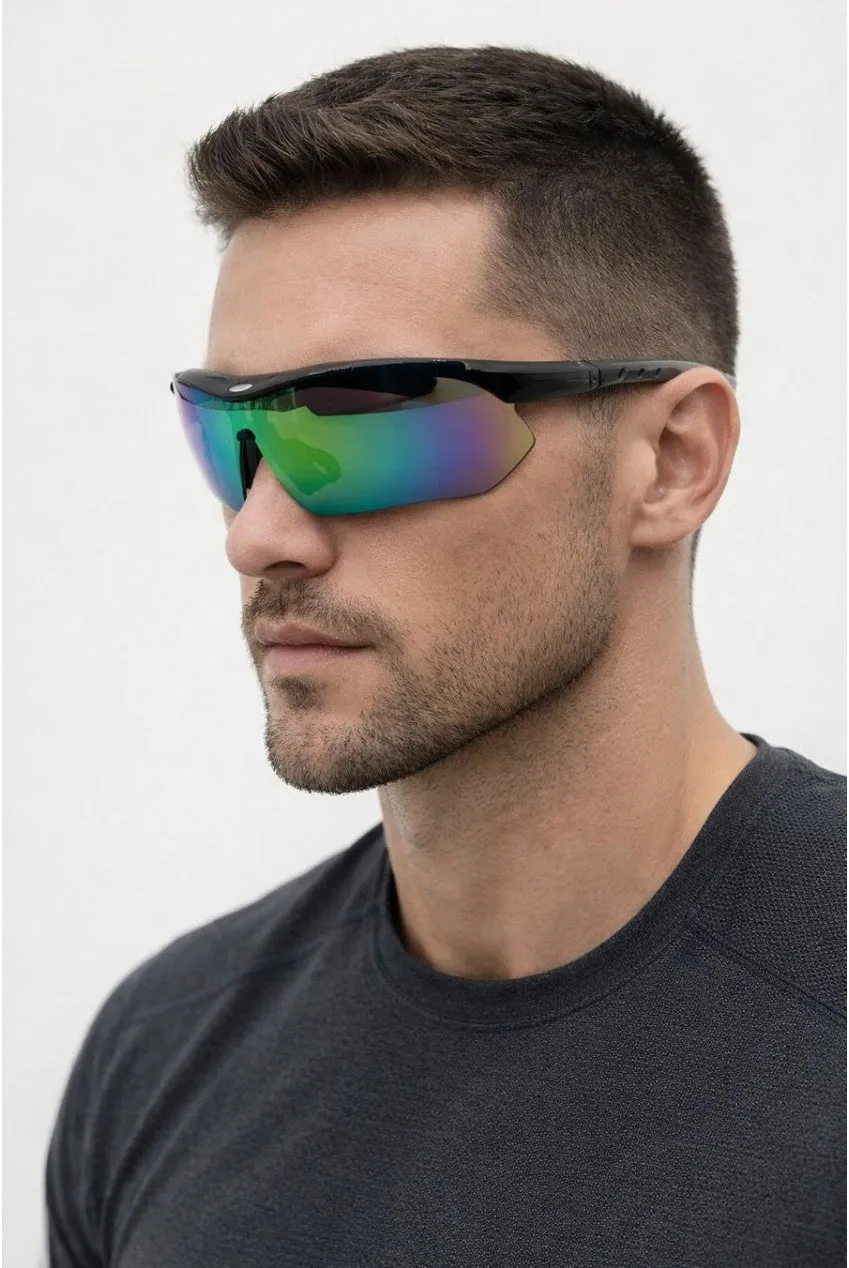 SVNX Racer occhiali sportivi nero lente multicolor
