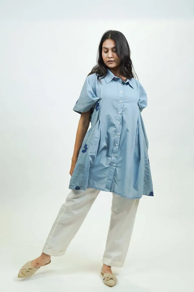 Our Dve S0024 camicia cotone blu taglia unica