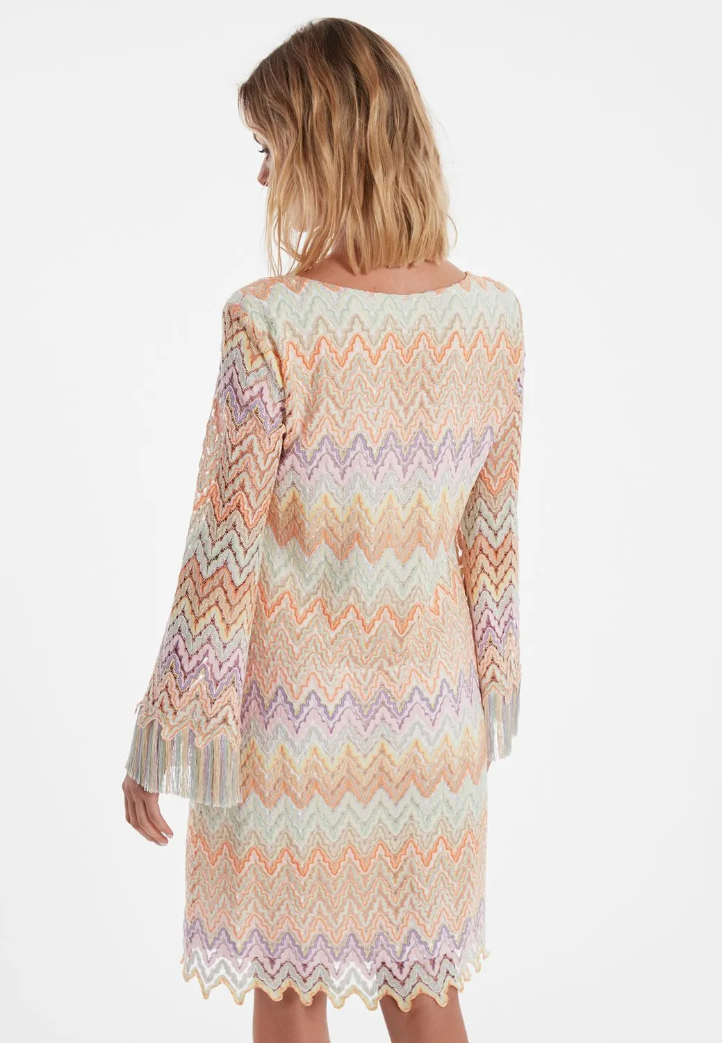 Ana Alcazar Zanara abito maglia frange pastello
