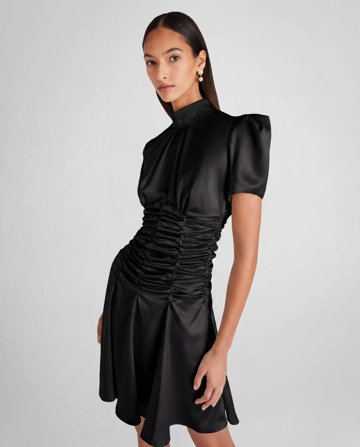 Violante Nessi Balthus abito nero cady satin seta