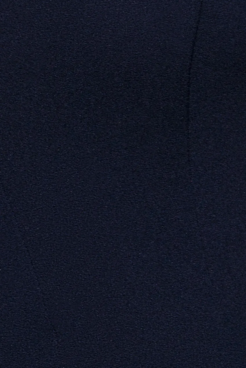 Goddiva Capped Sleeve Pleated abito maxi blu navy scuba