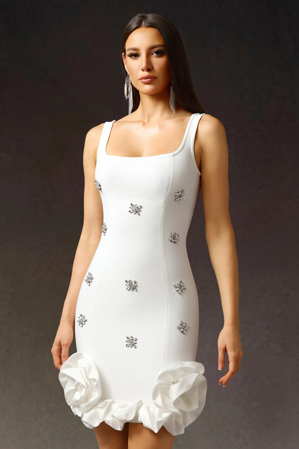 Bella Barnett Nomi abito mini bianco strass