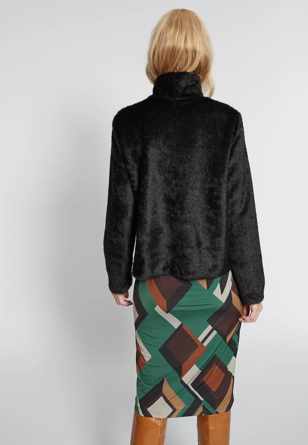 Ana Alcazar Hiplea abito maglia fantasia retro collo alto