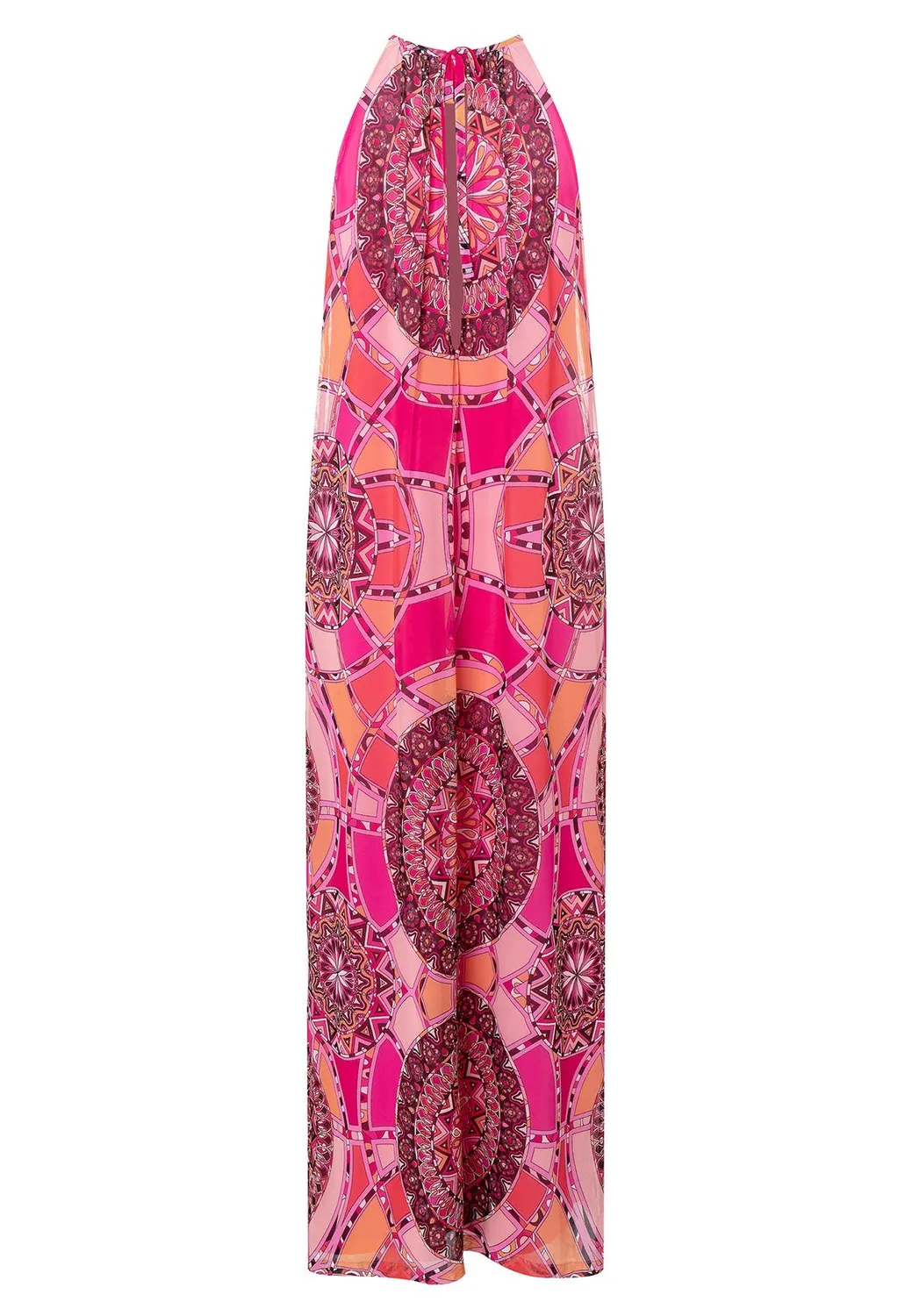 Ana Alcazar Leira abito maxi paisley spalline