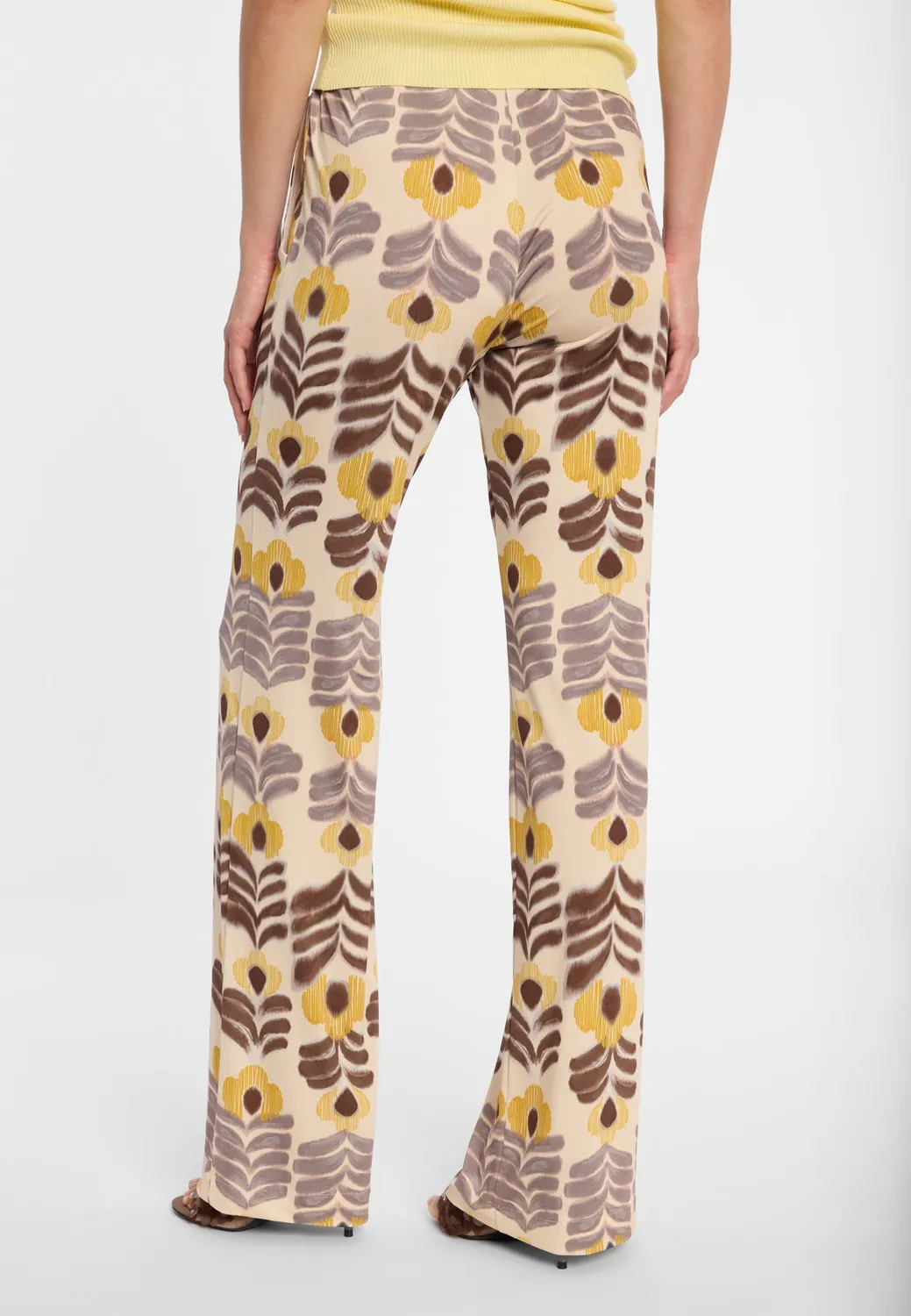 Ana Alcazar Donai pantaloni jersey marrone fiori