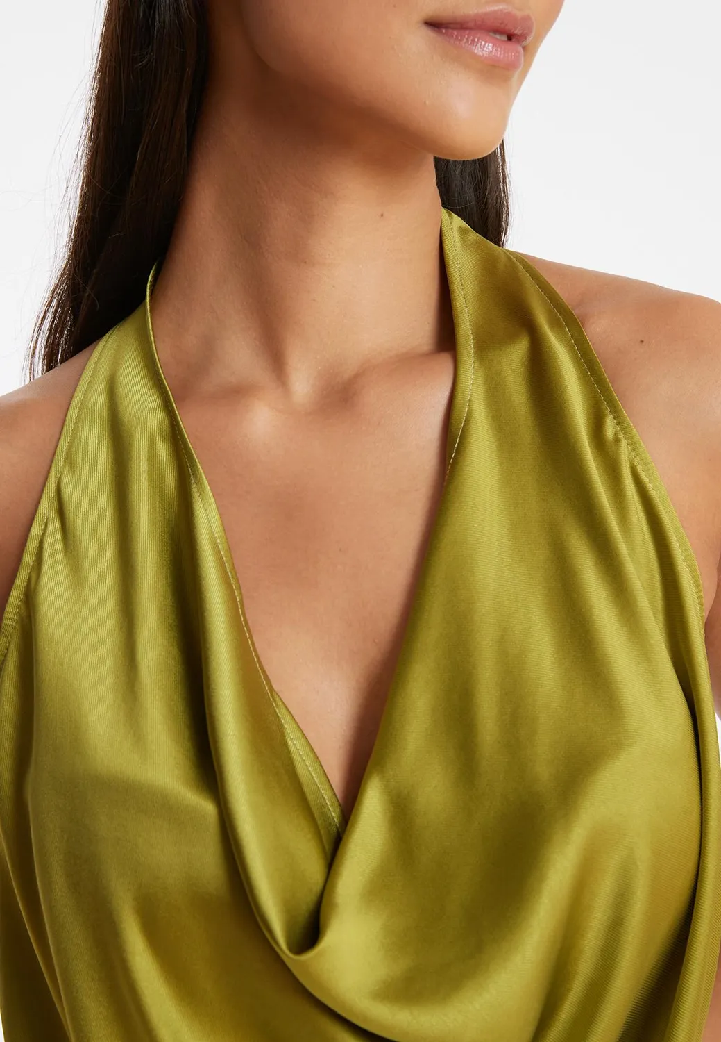 Ana Alcazar Pahymi top scollo cascata verde